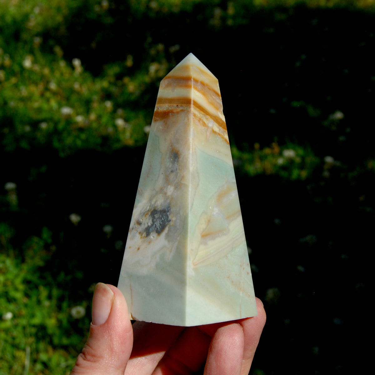 Chinese Amazonite Crystal Obelisk, Amazonite Tower