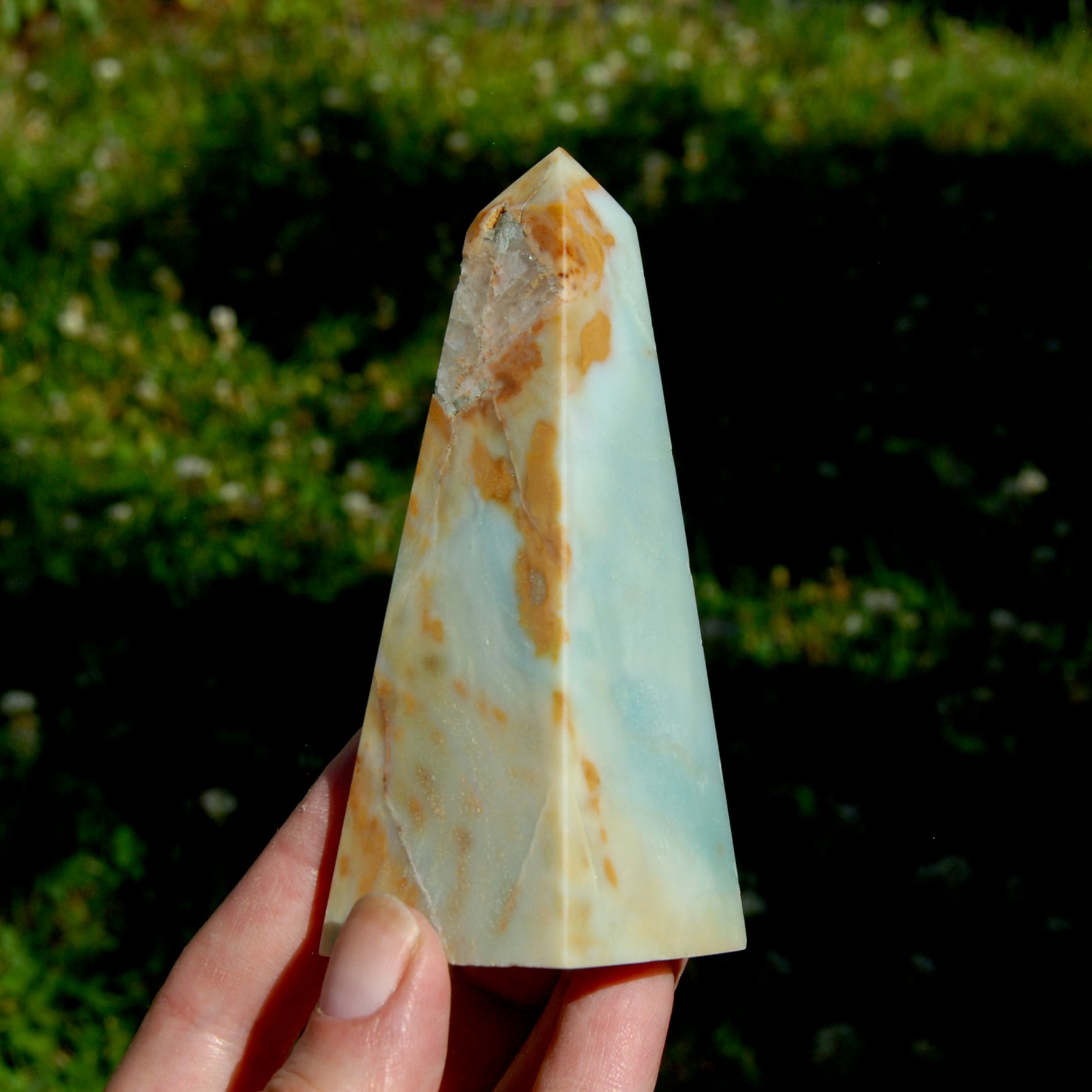 Chinese Amazonite Crystal Obelisk, Amazonite Tower