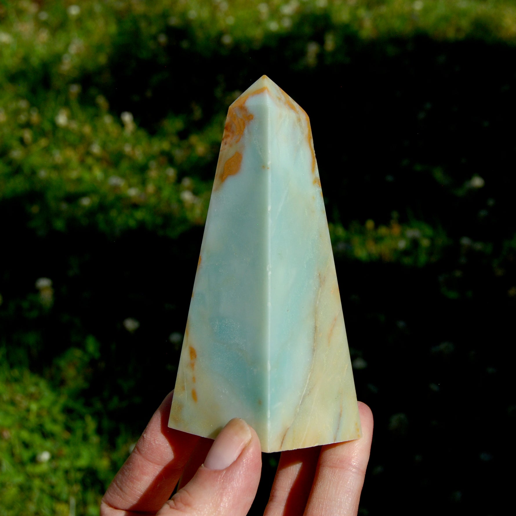 Chinese Amazonite Crystal Obelisk, Amazonite Tower