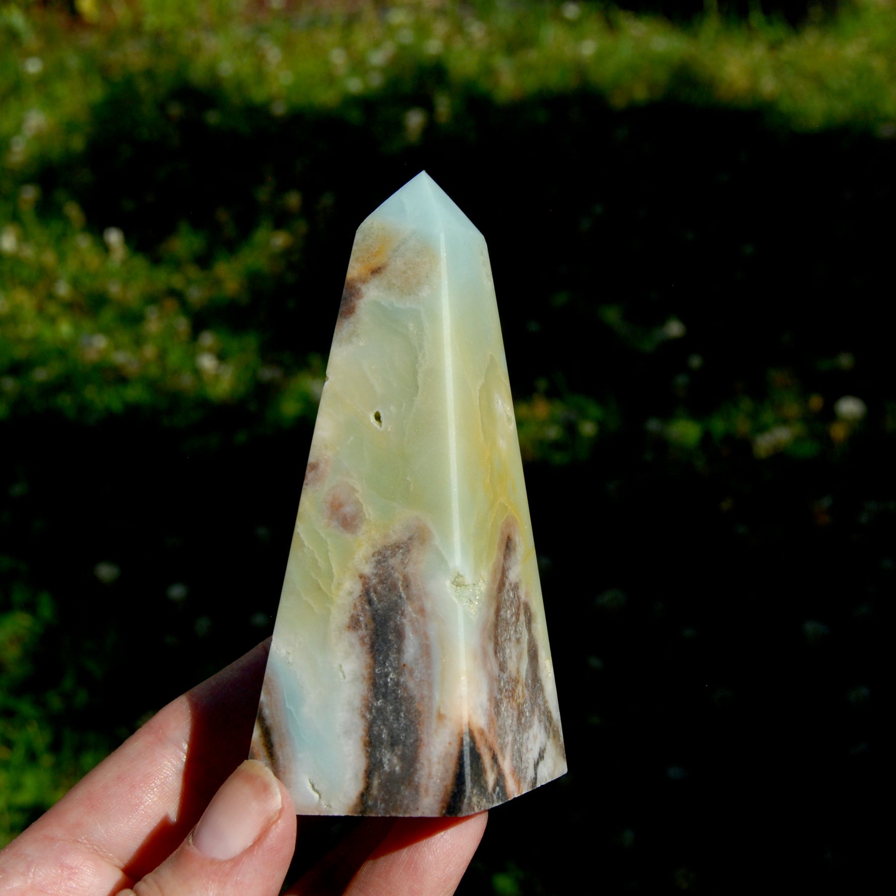 Chinese Amazonite Crystal Obelisk, Amazonite Tower