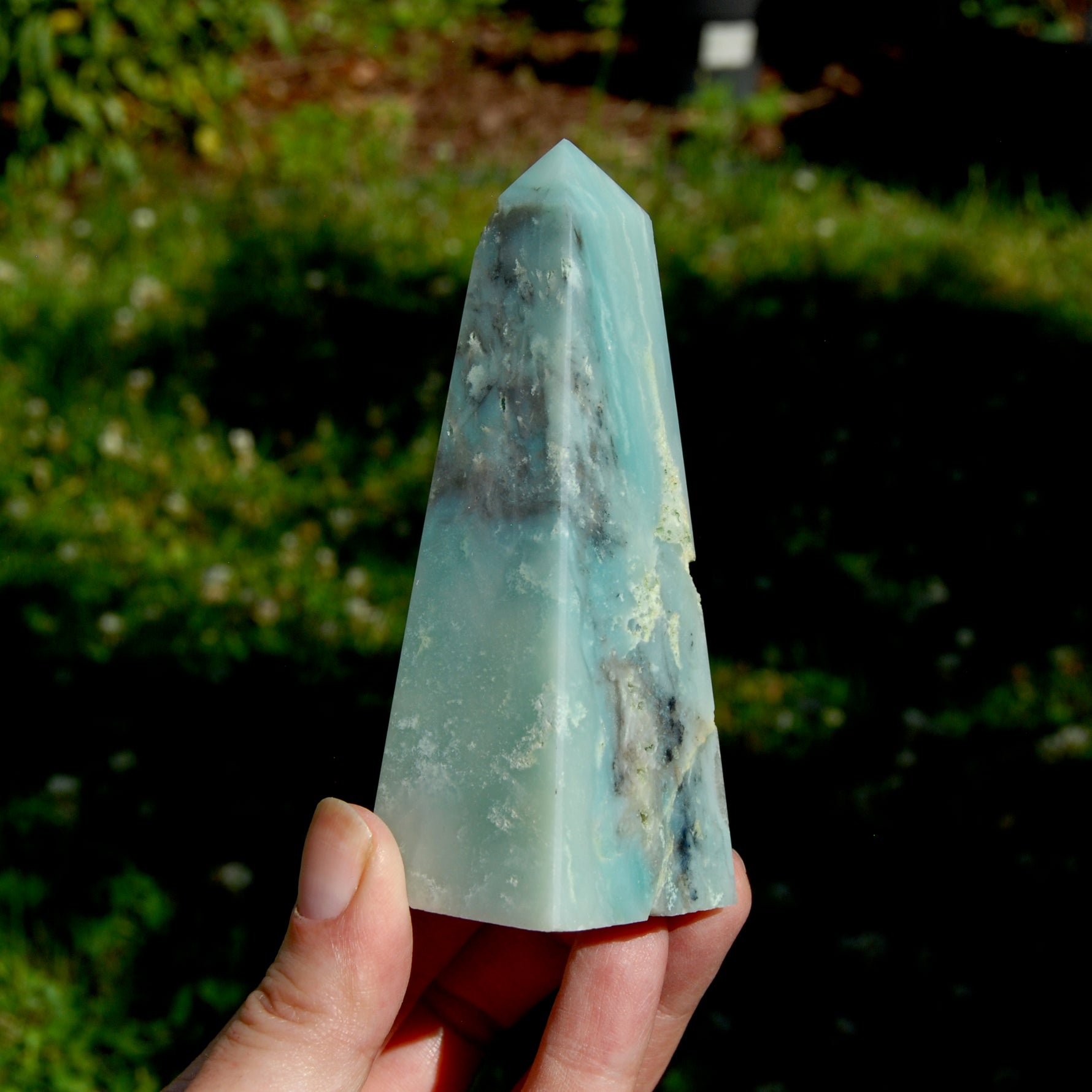 Chinese Amazonite Crystal Obelisk, Amazonite Tower