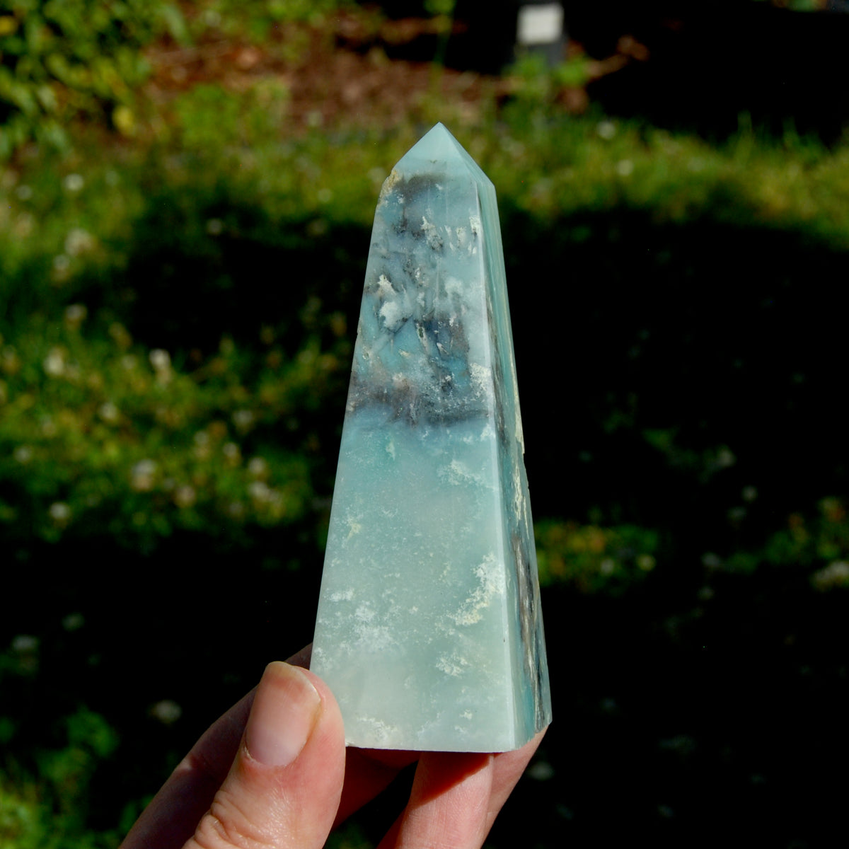 Chinese Amazonite Crystal Obelisk, Amazonite Tower