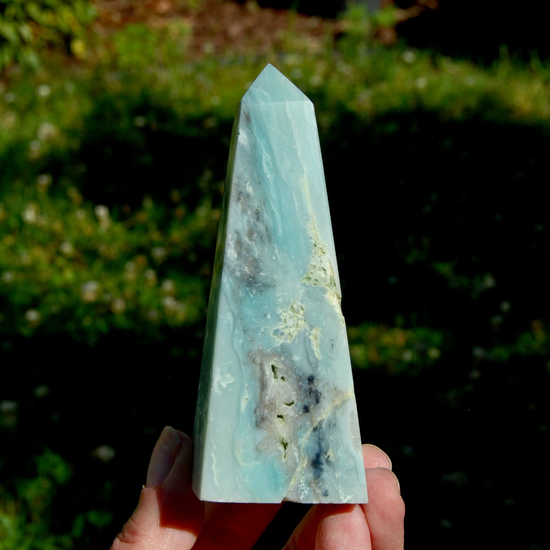 Chinese Amazonite Crystal Obelisk, Amazonite Tower