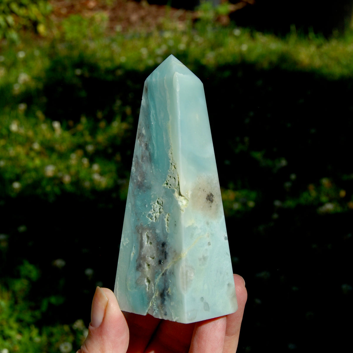 Chinese Amazonite Crystal Obelisk, Amazonite Tower