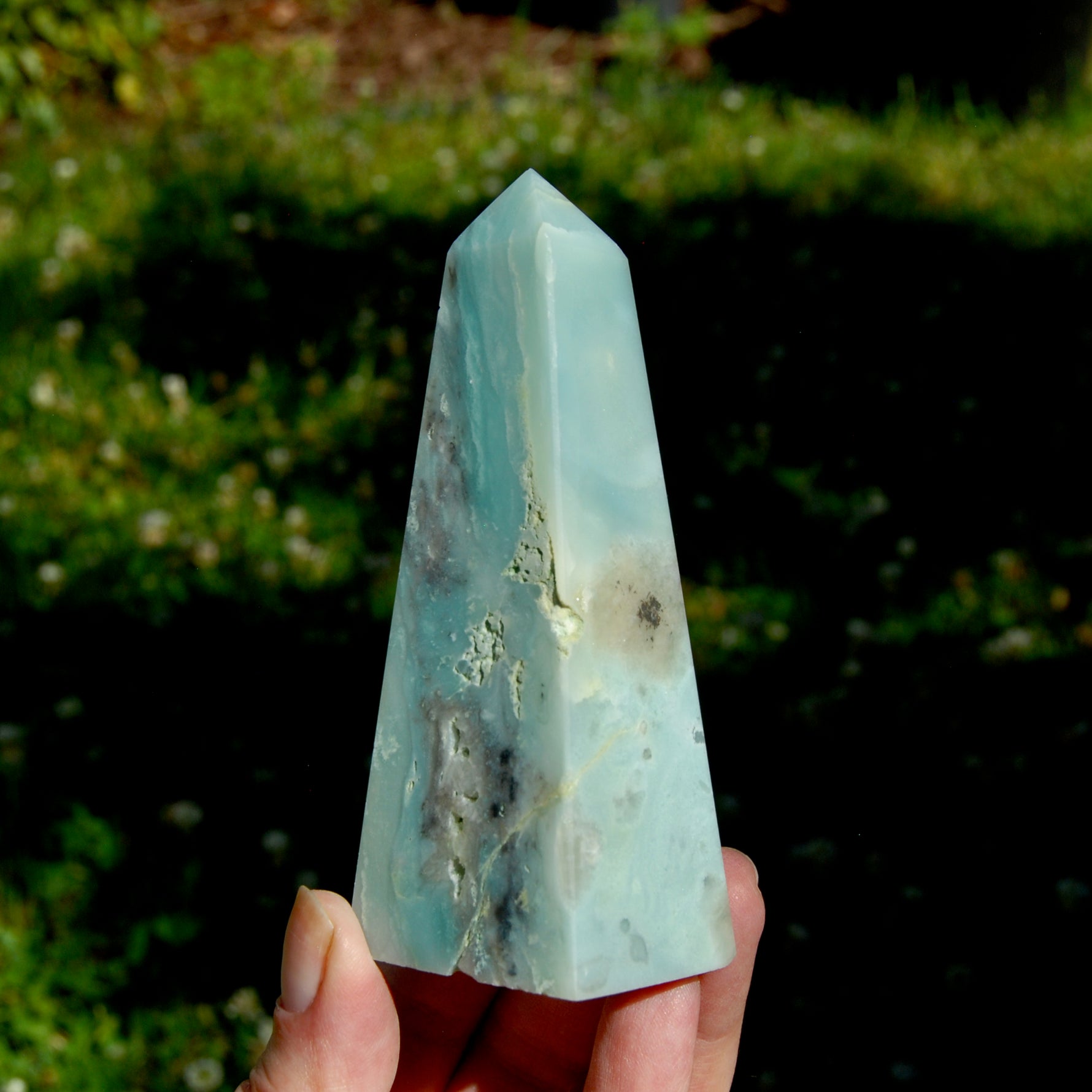 Chinese Amazonite Crystal Obelisk, Amazonite Tower