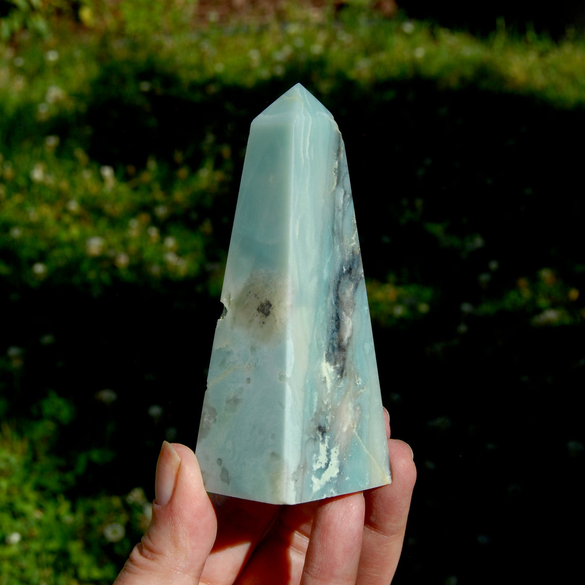 Chinese Amazonite Crystal Obelisk, Amazonite Tower