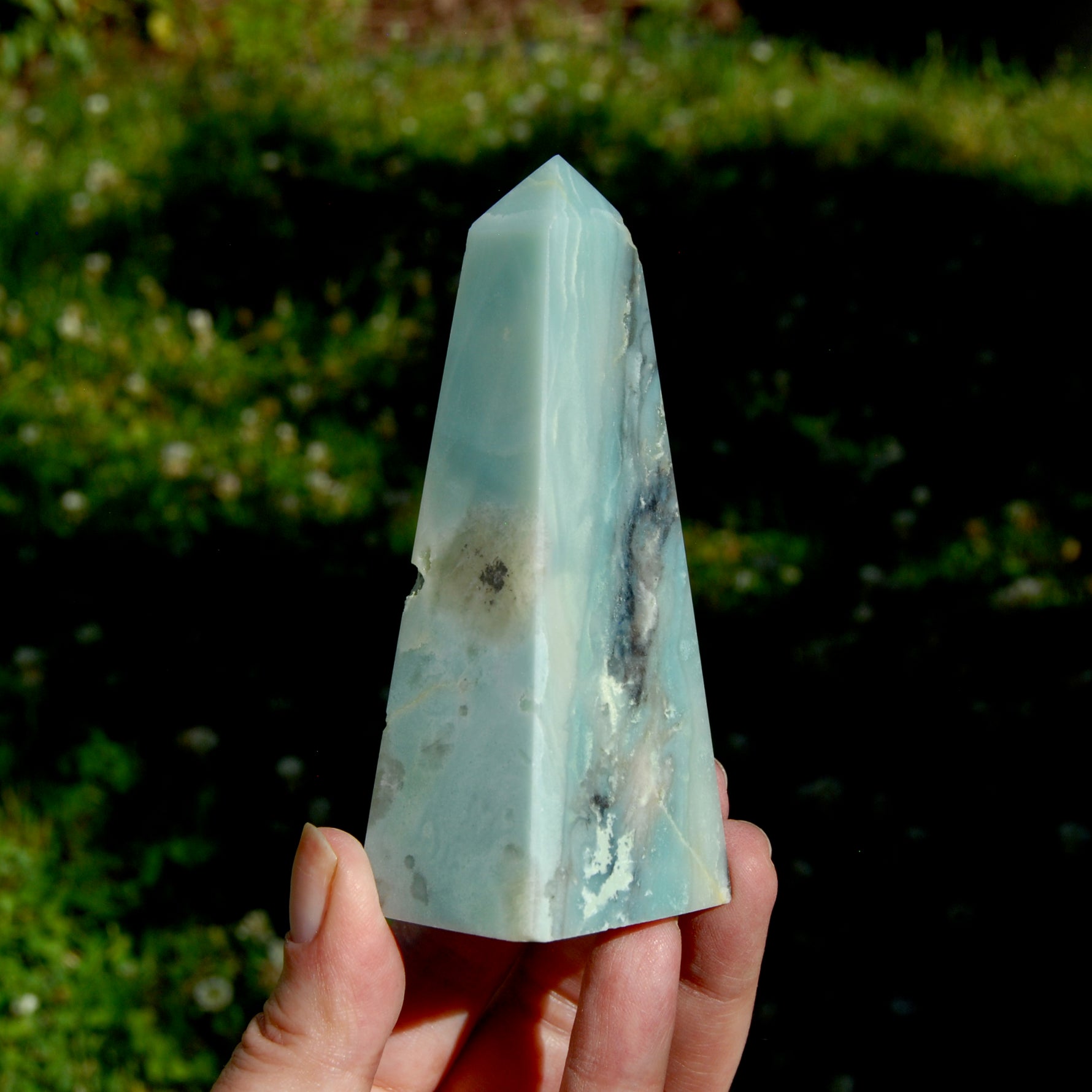 Chinese Amazonite Crystal Obelisk, Amazonite Tower