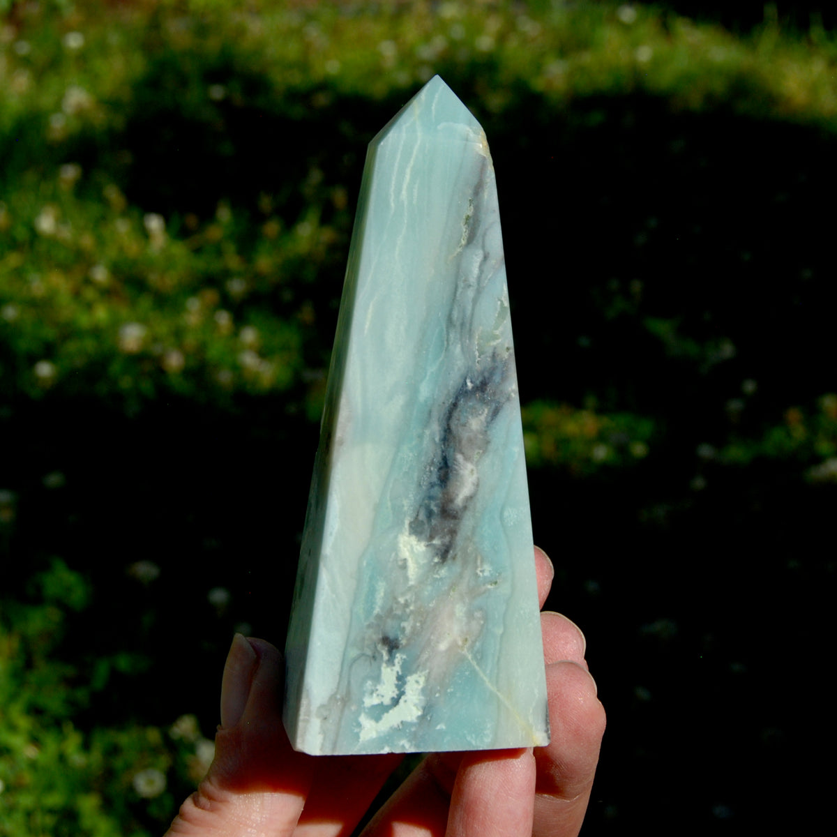 Chinese Amazonite Crystal Obelisk, Amazonite Tower