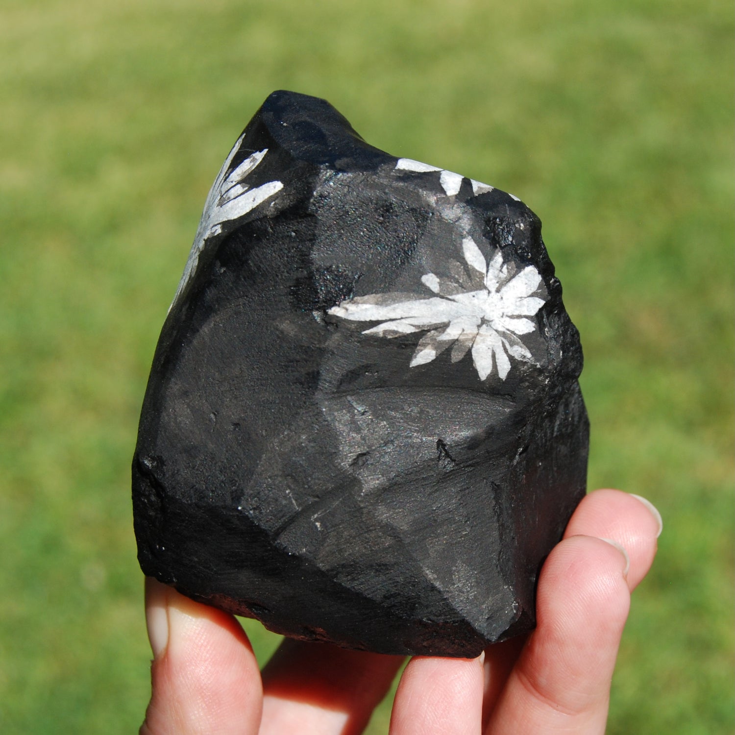 Chrysanthemum Stone Crystal Freeform Tower with Multiple Flowers
