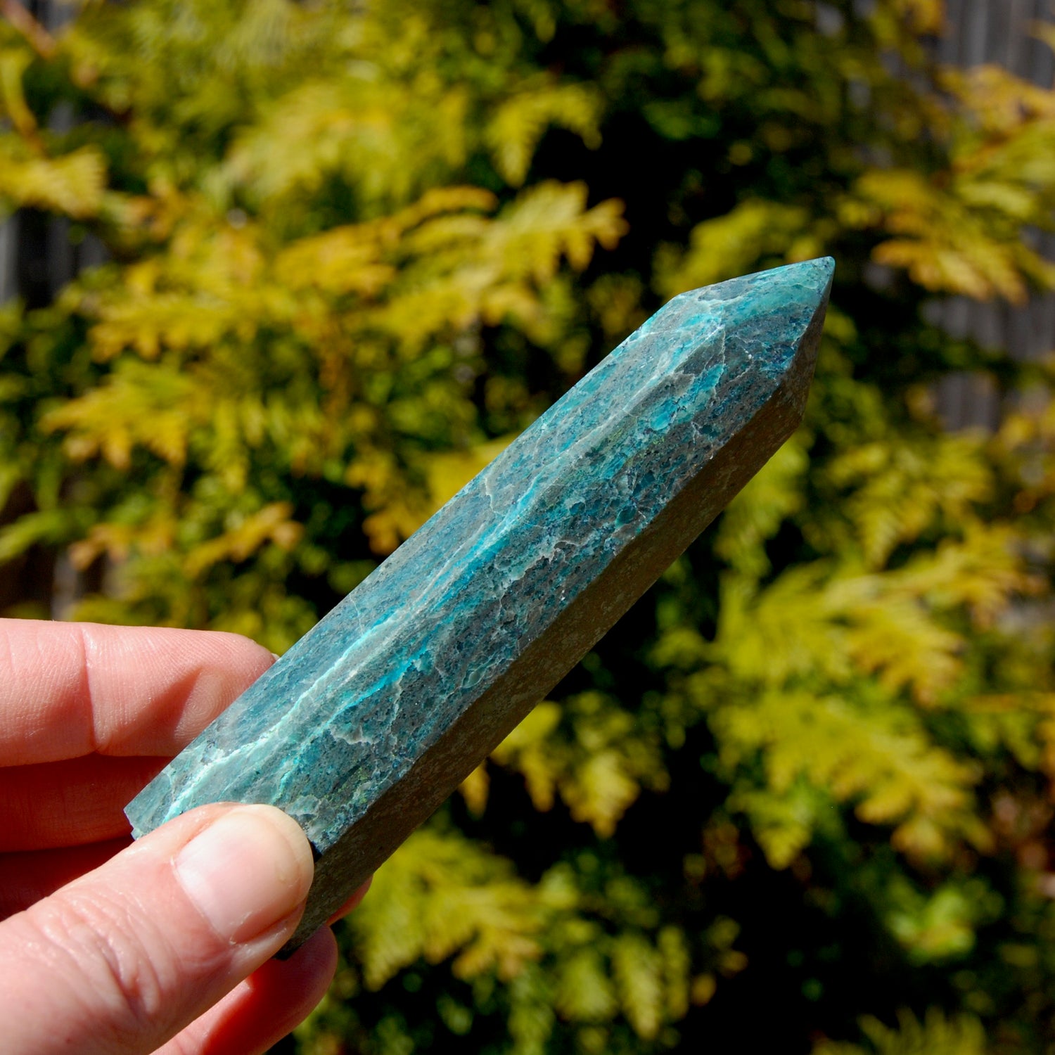 Chrysocolla Shattuckite Crystal Tower