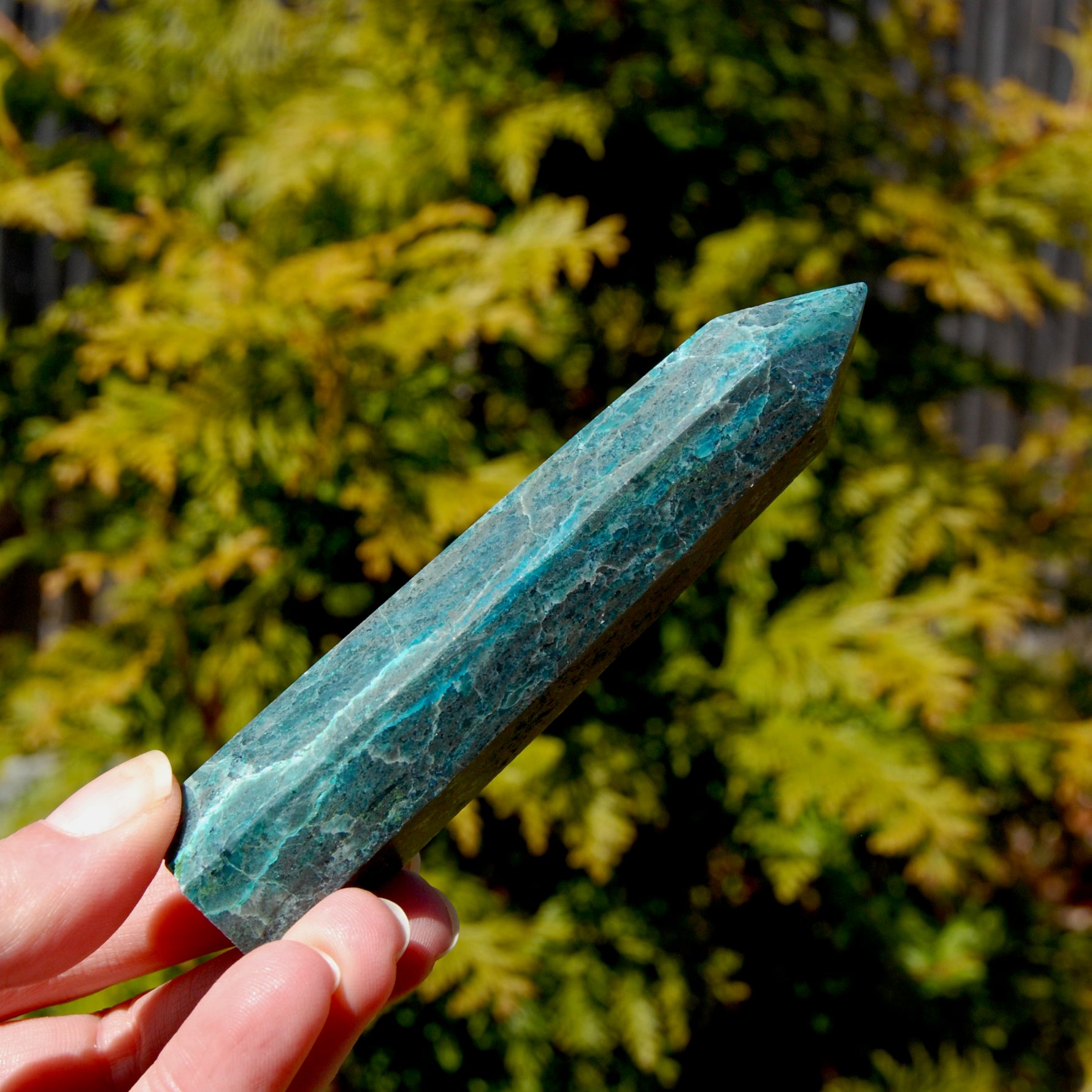 Chrysocolla Shattuckite Crystal Tower