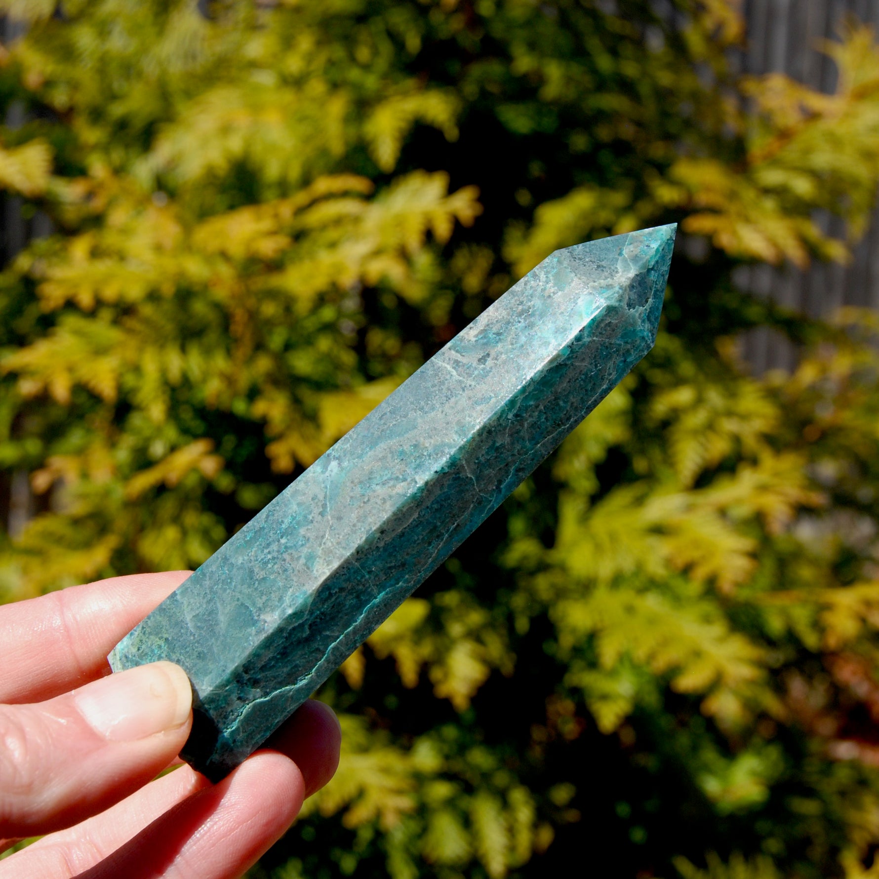 Chrysocolla Shattuckite Crystal Tower