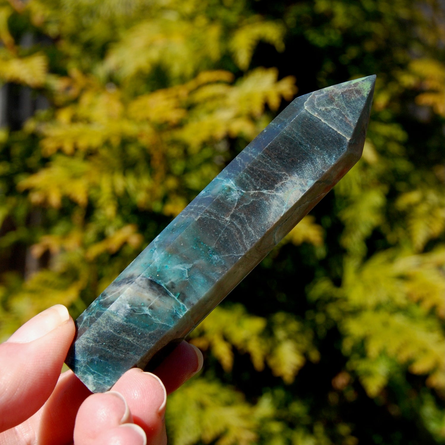 Chrysocolla Shattuckite Crystal Tower