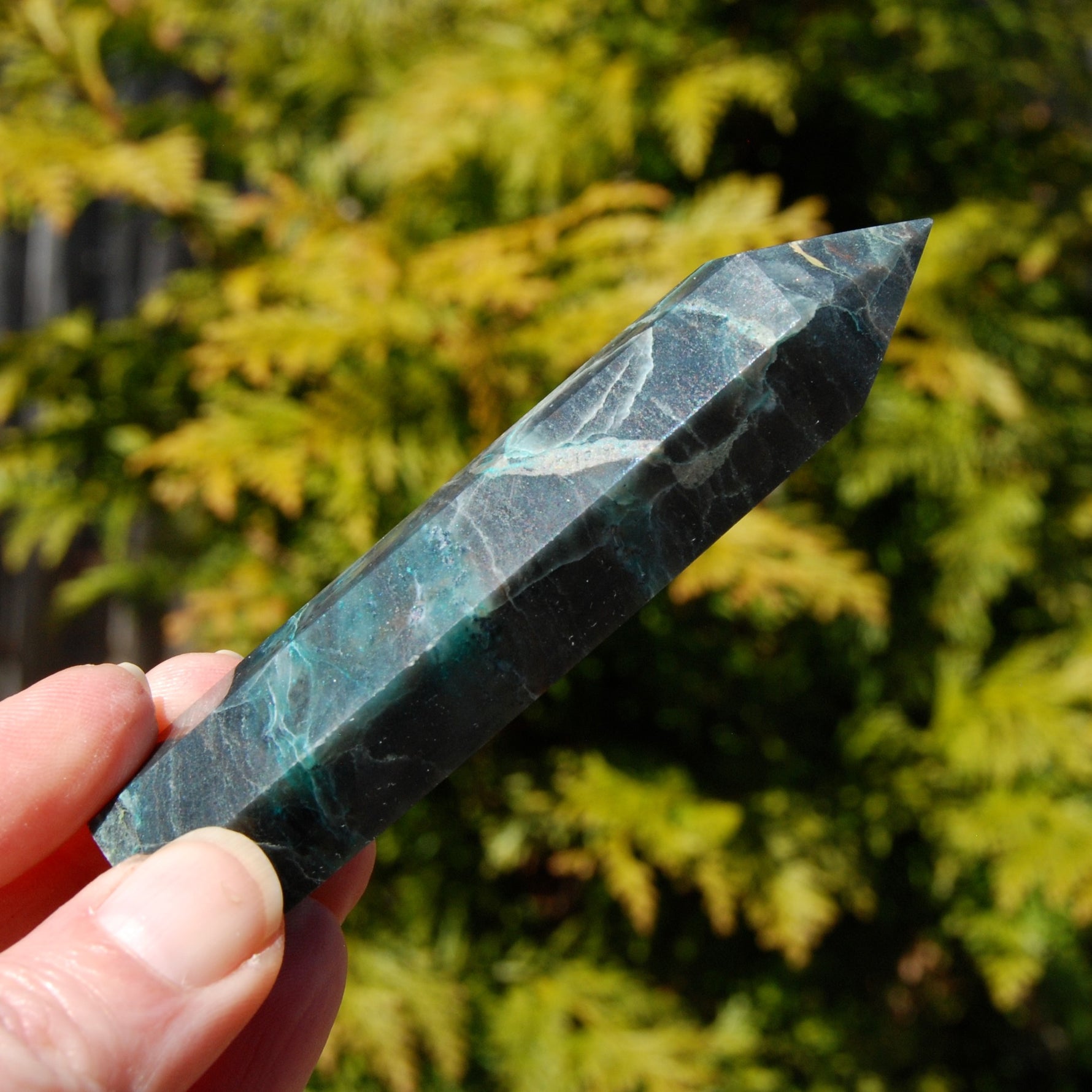 Chrysocolla Shattuckite Crystal Tower