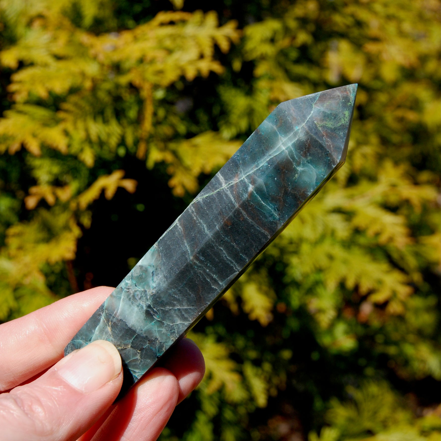 Chrysocolla Shattuckite Crystal Tower