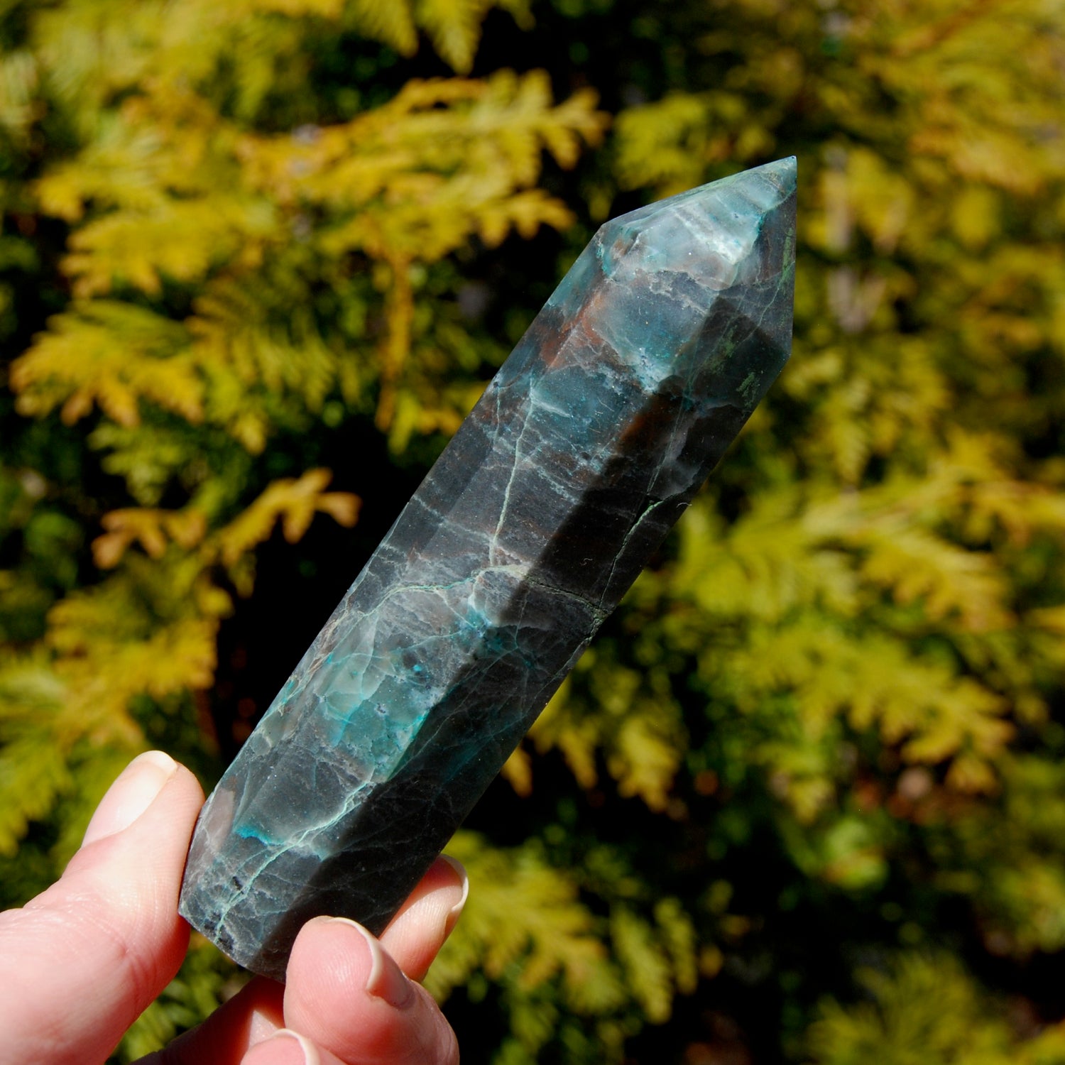 Chrysocolla Shattuckite Crystal Tower