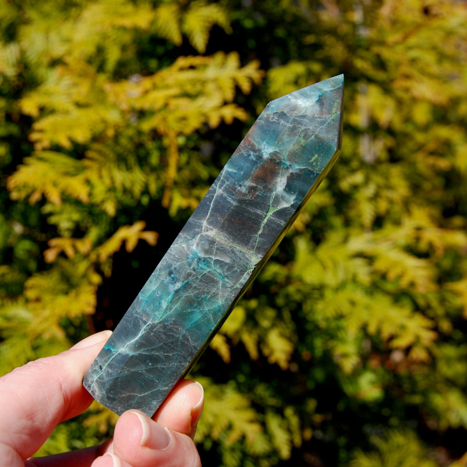 Chrysocolla Shattuckite Crystal Tower