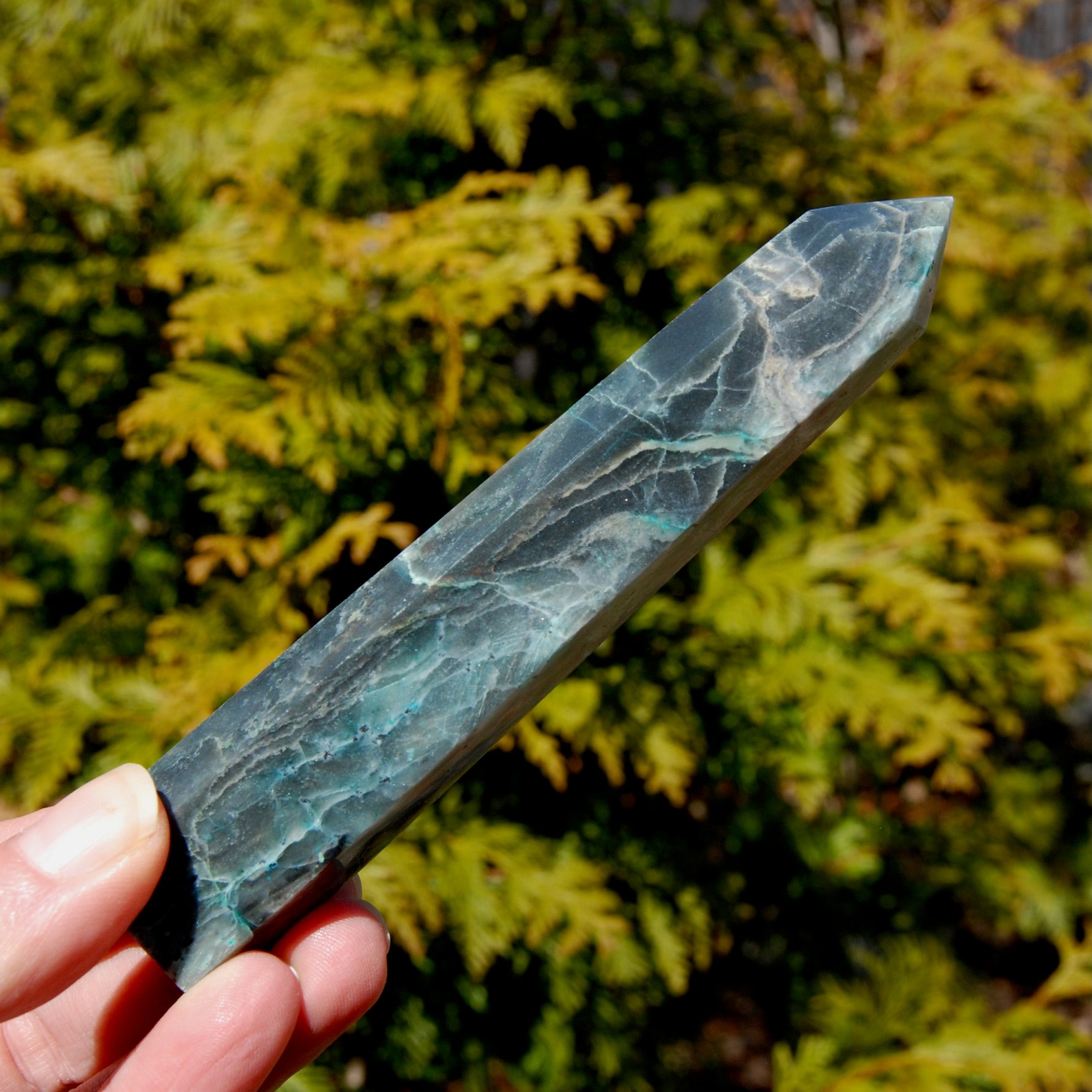 Chrysocolla Shattuckite Crystal Tower