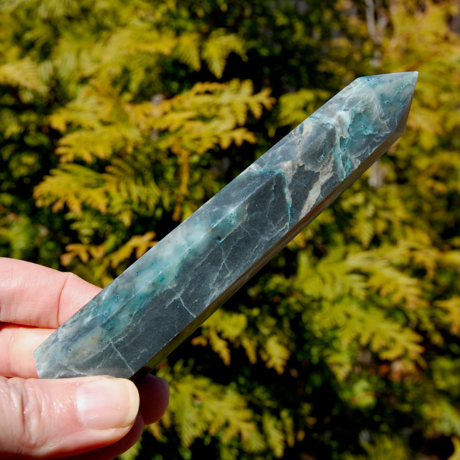 Chrysocolla Shattuckite Crystal Tower