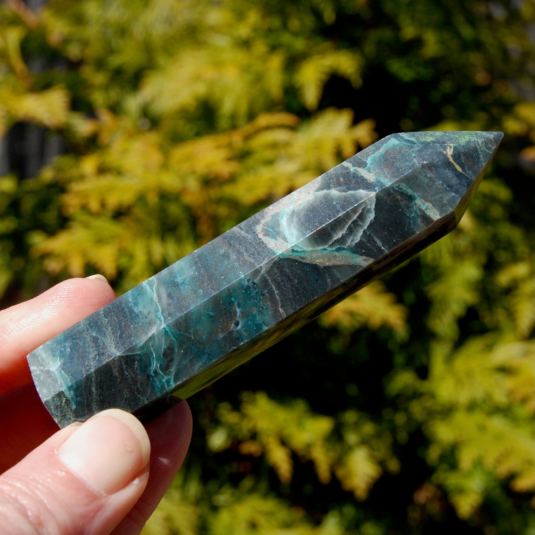 Chrysocolla Shattuckite Crystal Tower