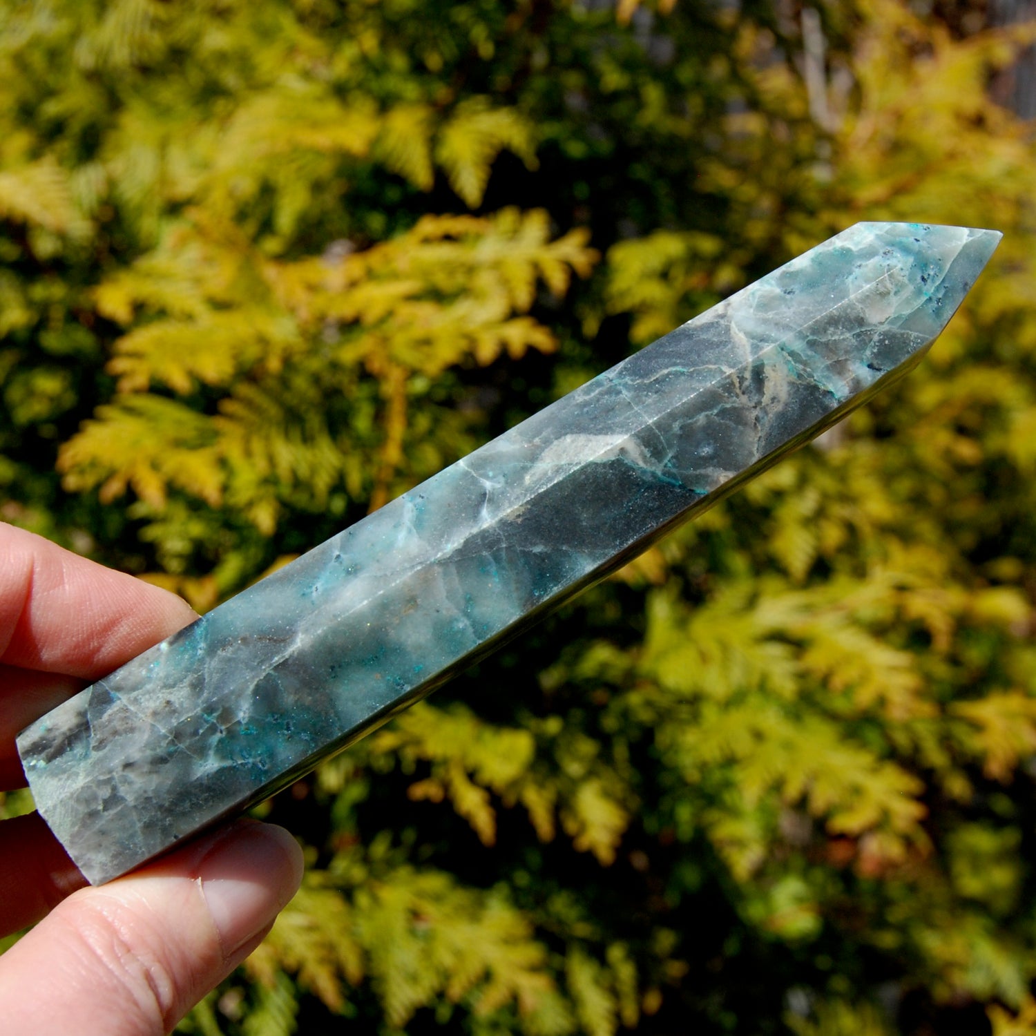 Chrysocolla Shattuckite Crystal Tower