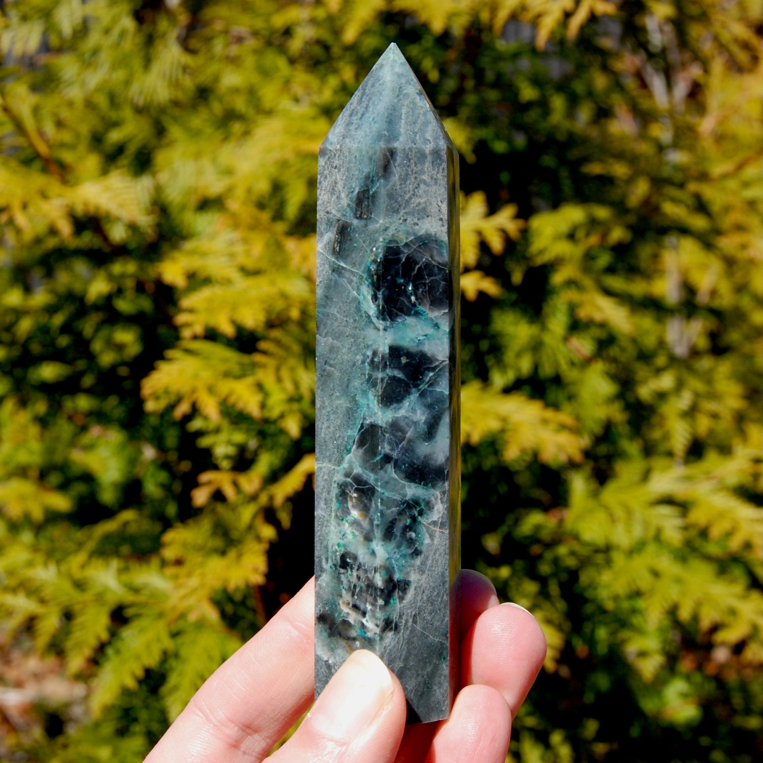 Chrysocolla Shattuckite Crystal Tower