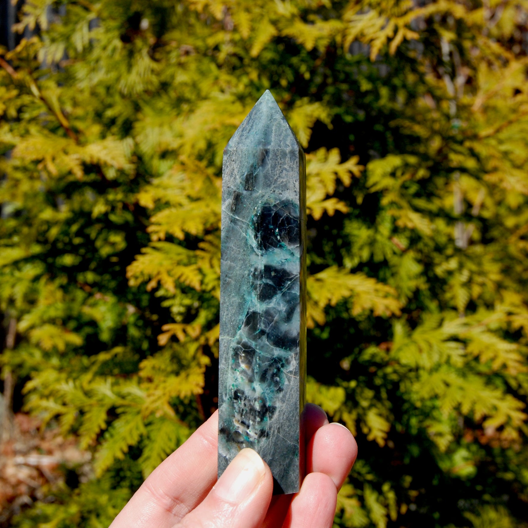 Chrysocolla Shattuckite Crystal Tower