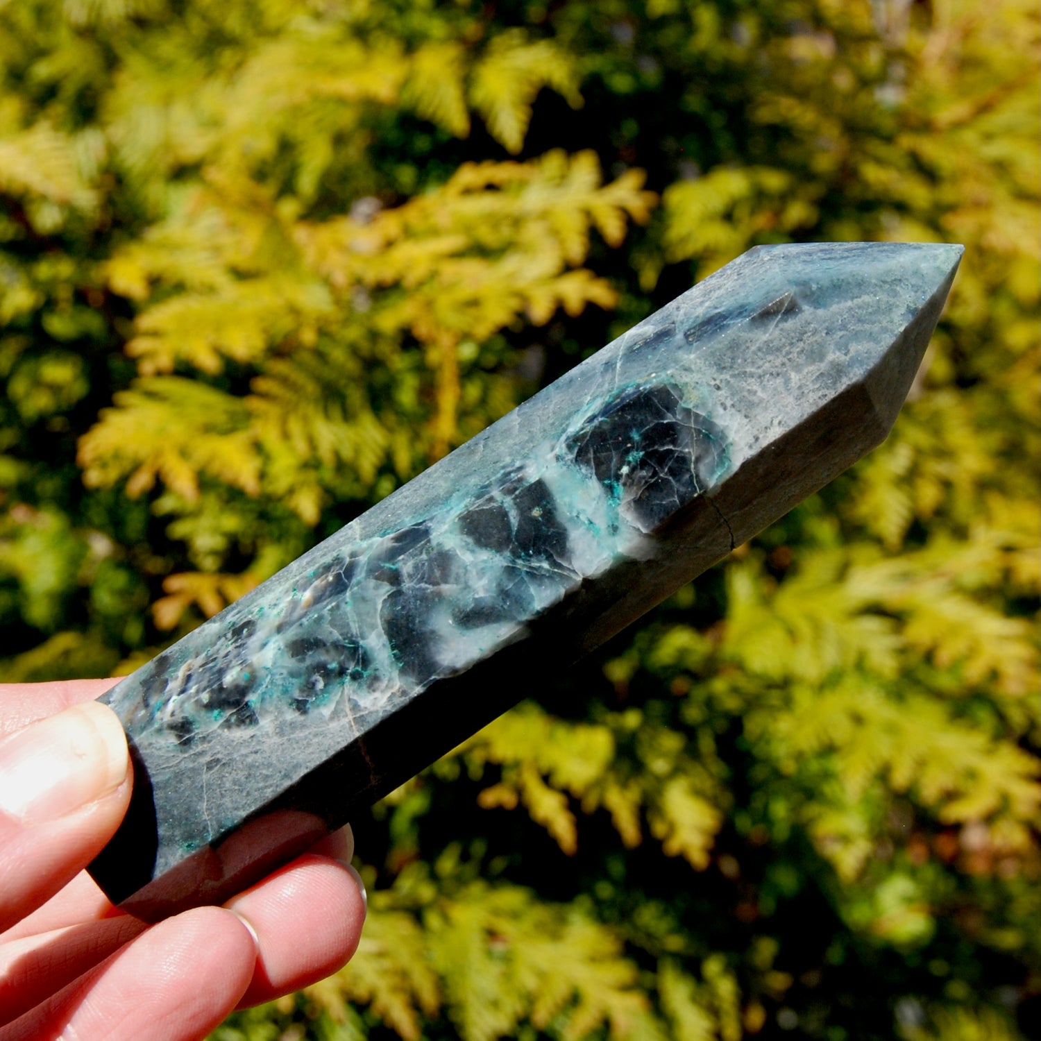 Chrysocolla Shattuckite Crystal Tower