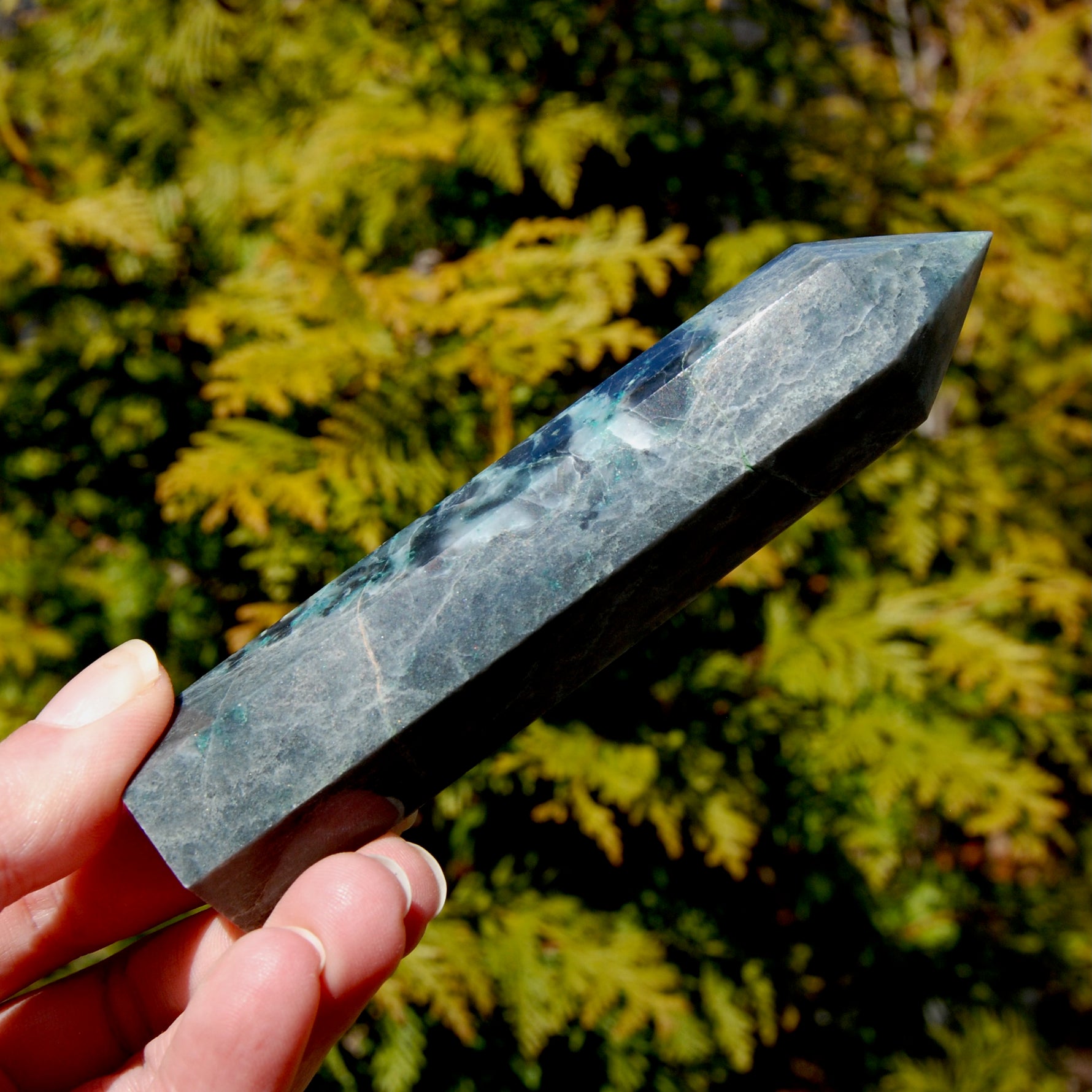 Chrysocolla Shattuckite Crystal Tower