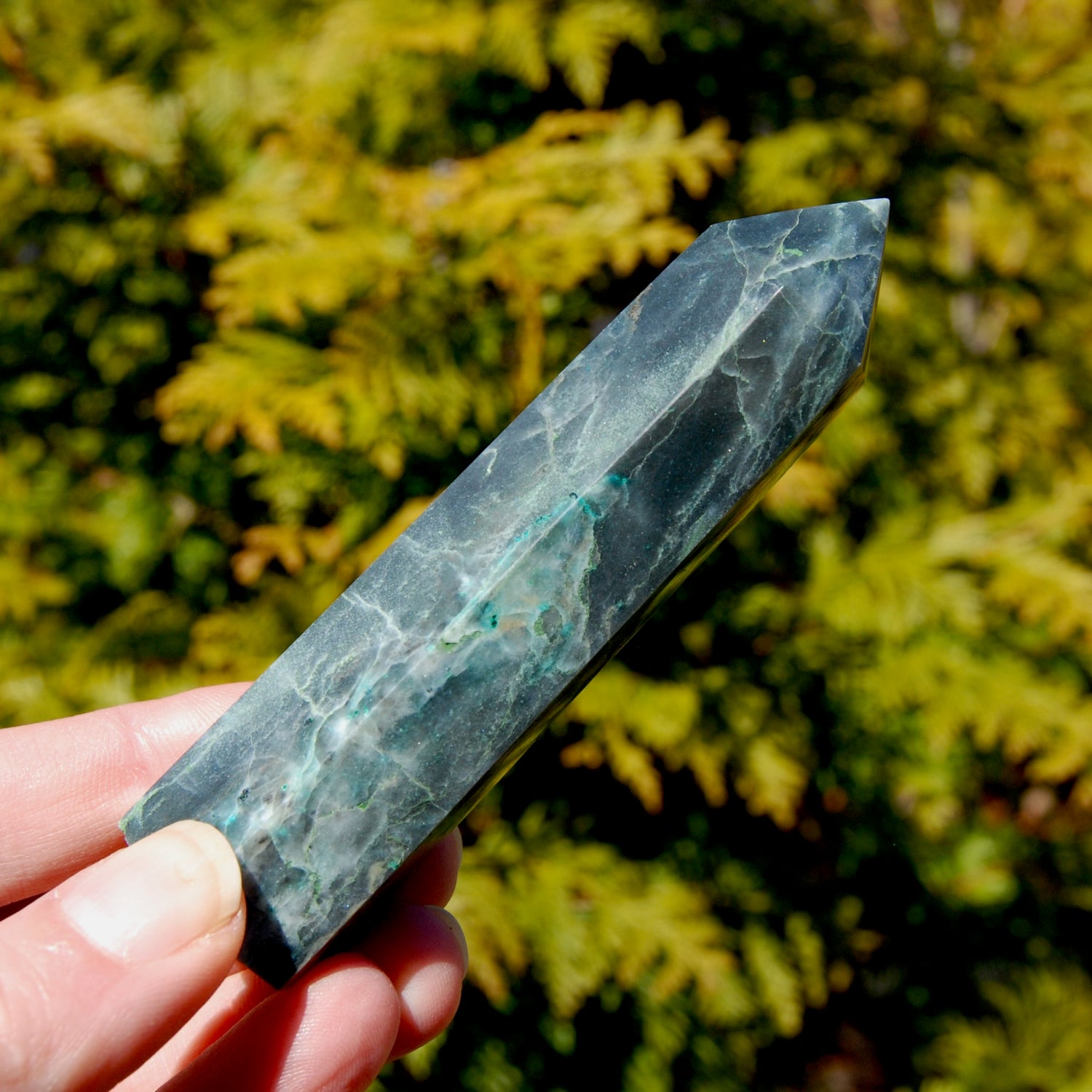 Chrysocolla Shattuckite Crystal Tower