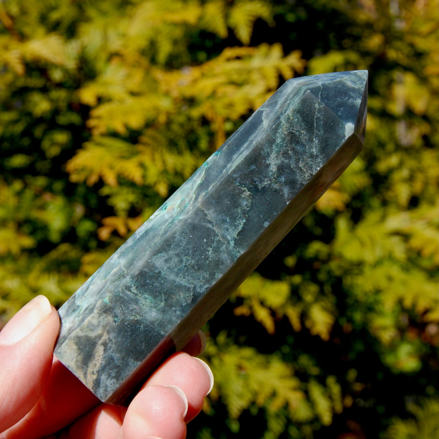 Chrysocolla Shattuckite Crystal Tower