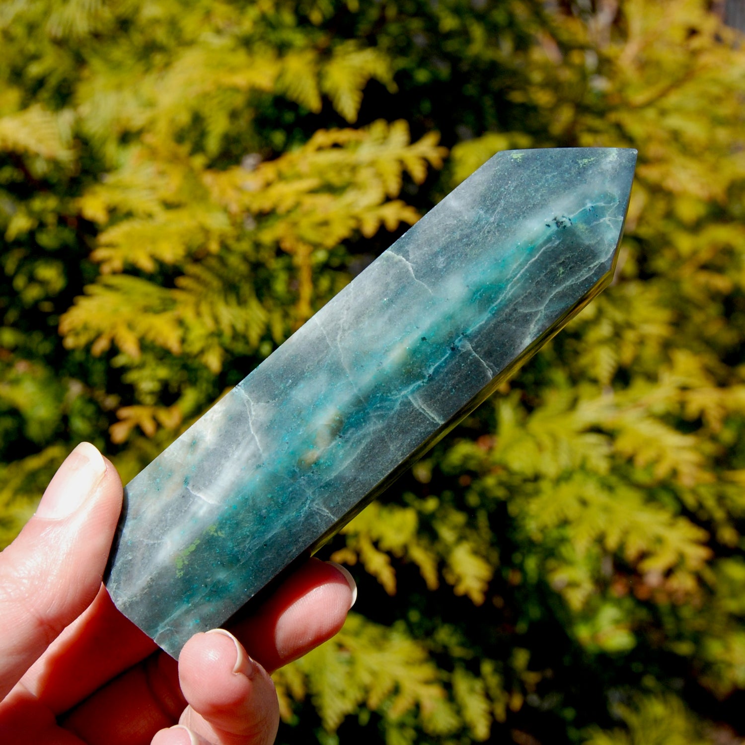 Chrysocolla Shattuckite Crystal Tower
