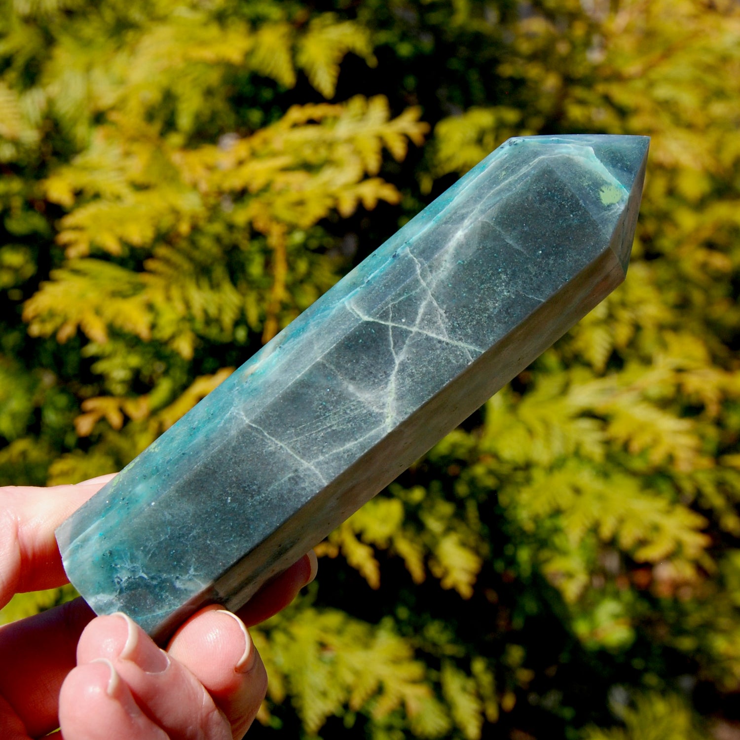 Chrysocolla Shattuckite Crystal Tower