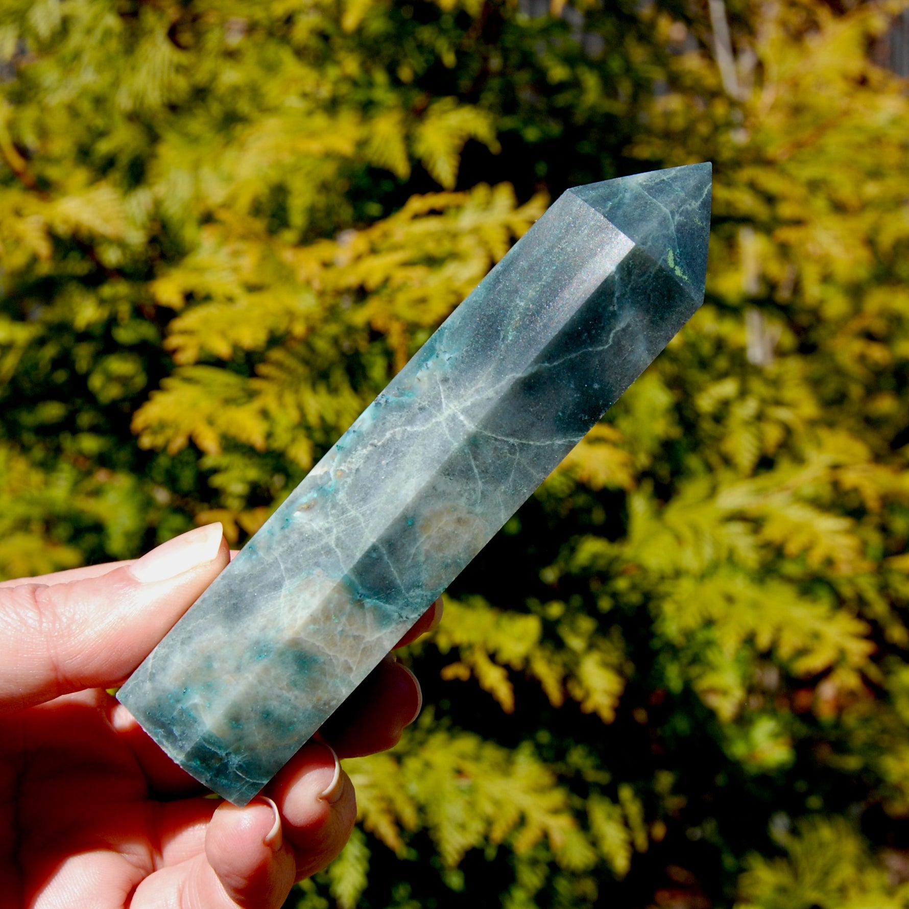 Chrysocolla Shattuckite Crystal Tower