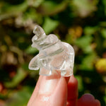 Tiny Clear Quartz Crystal Elephant Carving