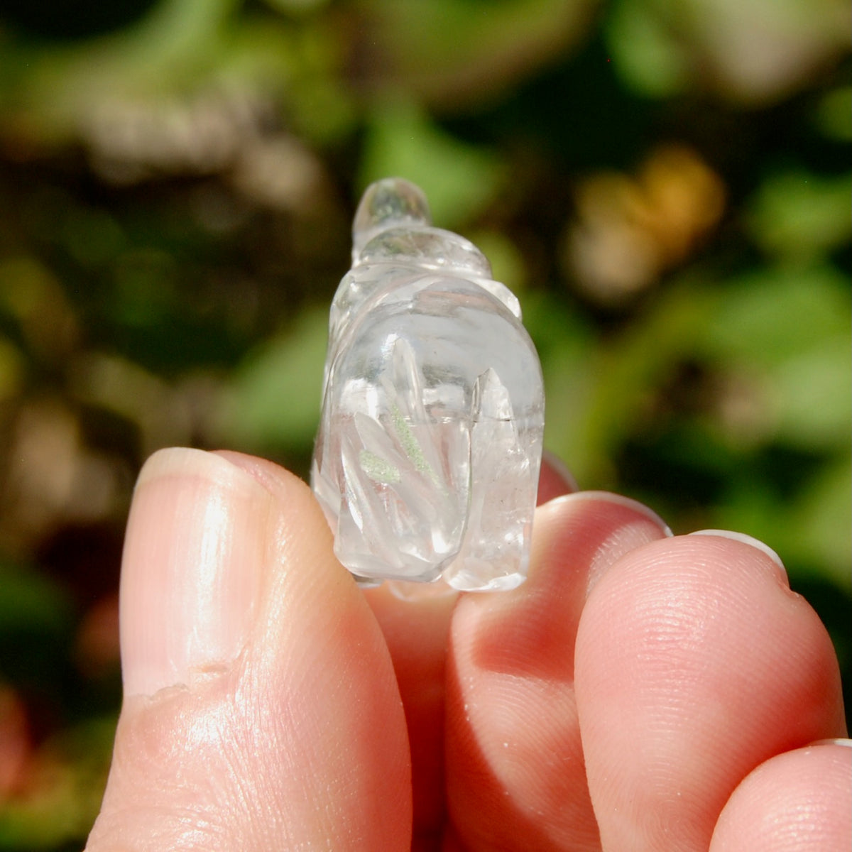 Clear Quartz Crystal Elephant Carving