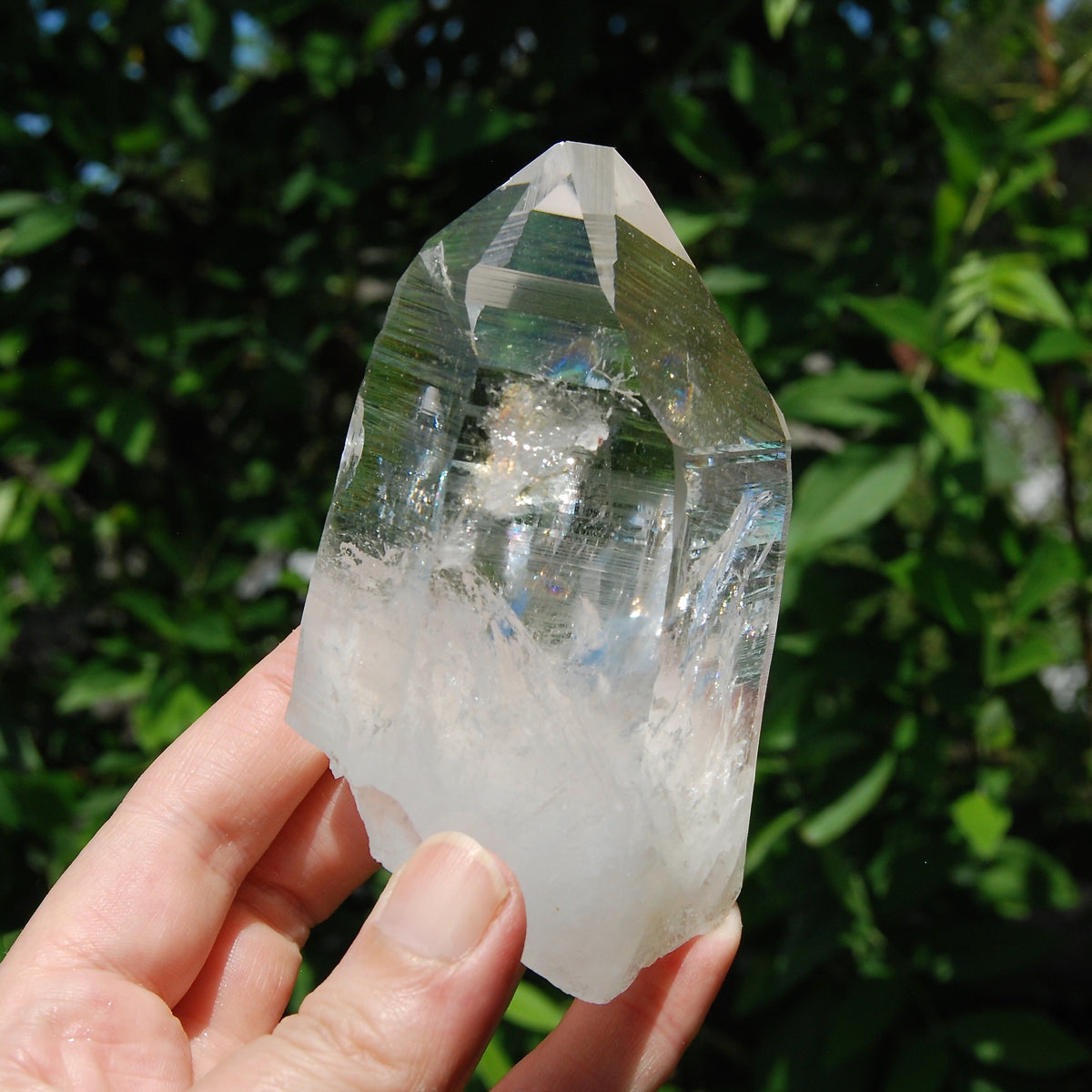 4in 364g Chunky Lemurian Seed Quartz Crystal Starbary, Self Standing Rainbow Filled Devic Temple, Peñas Blancas, Colombia