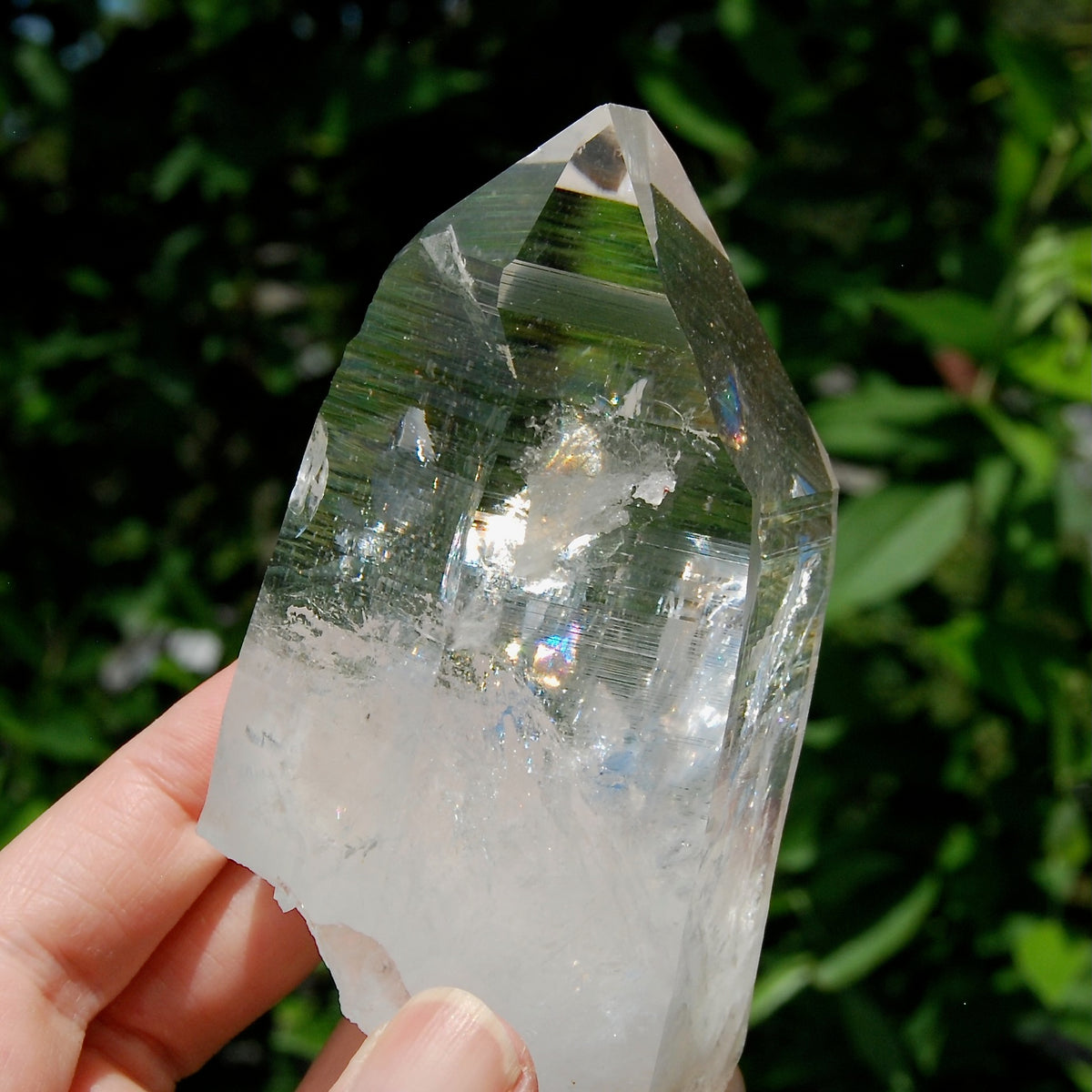 4in 364g Chunky Lemurian Seed Quartz Crystal Starbary, Self Standing Rainbow Filled Devic Temple, Peñas Blancas, Colombia