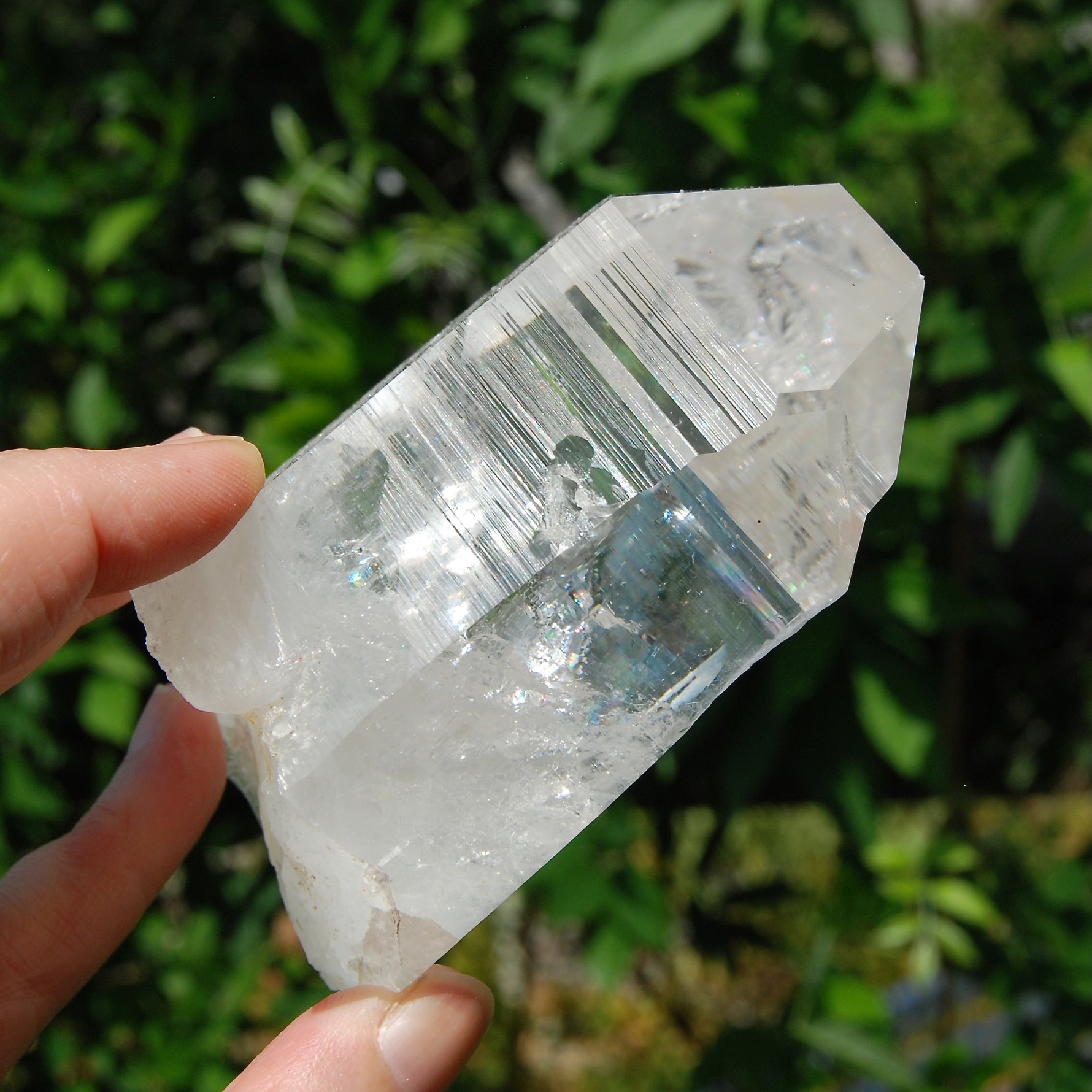 4in 364g Chunky Lemurian Seed Quartz Crystal Starbary, Self Standing Rainbow Filled Devic Temple, Peñas Blancas, Colombia