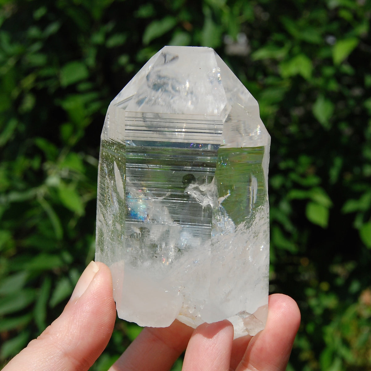 4in 364g Chunky Lemurian Seed Quartz Crystal Starbary, Self Standing Rainbow Filled Devic Temple, Peñas Blancas, Colombia