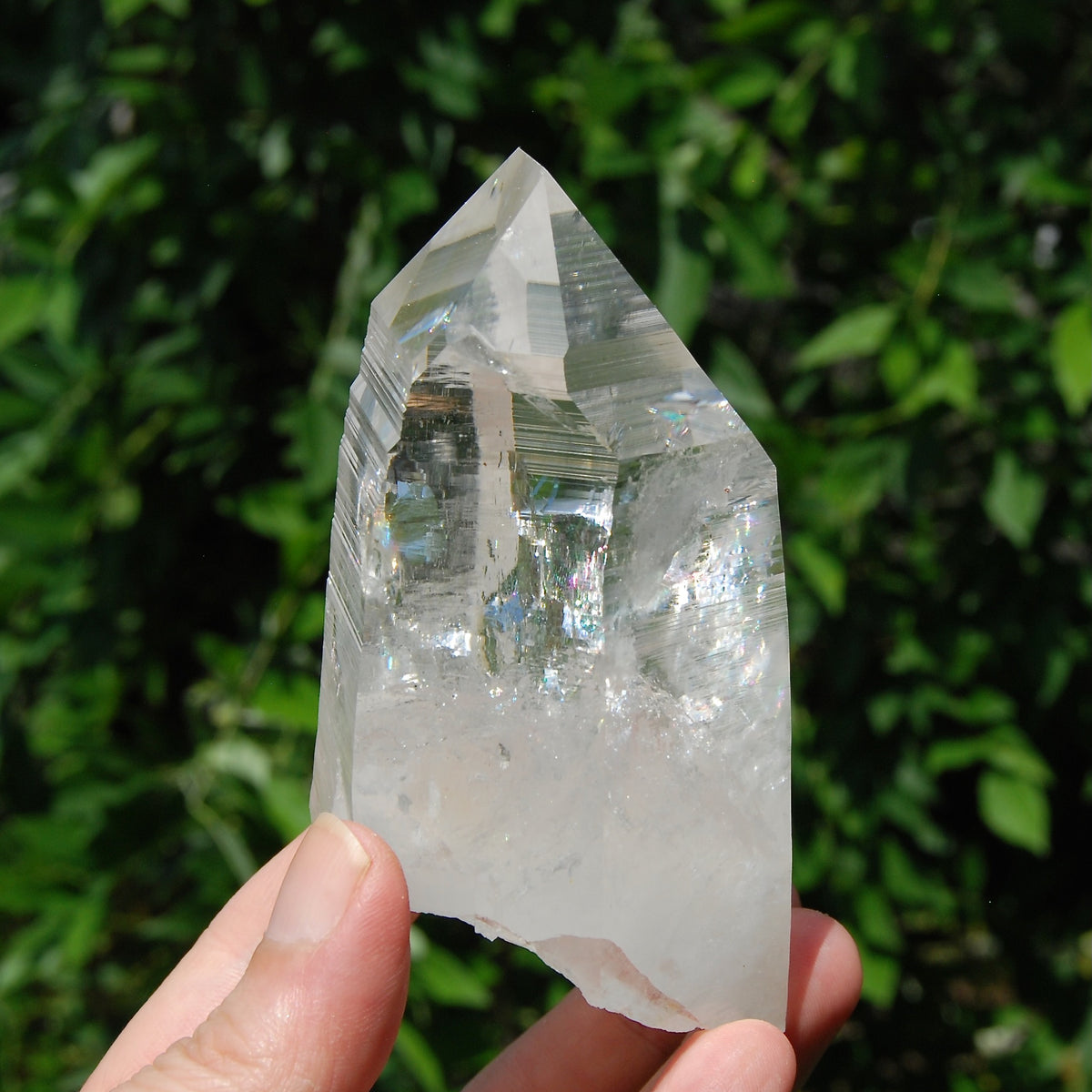 4in 364g Chunky Lemurian Seed Quartz Crystal Starbary, Self Standing Rainbow Filled Devic Temple, Peñas Blancas, Colombia