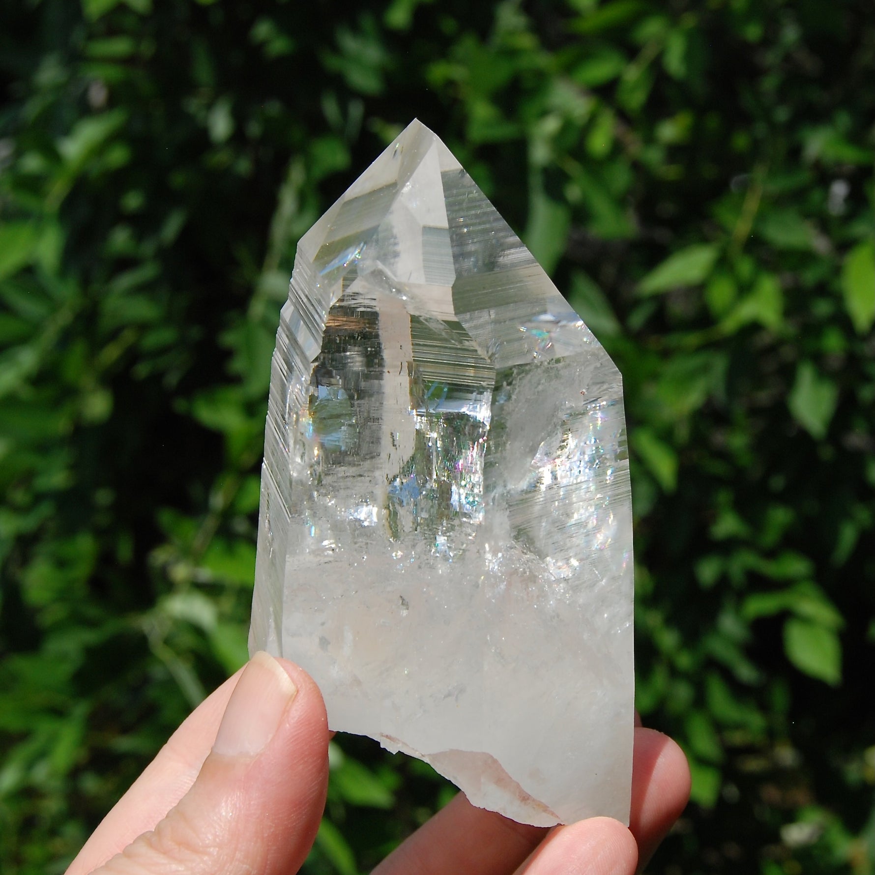 4in 364g Chunky Lemurian Seed Quartz Crystal Starbary, Self Standing Rainbow Filled Devic Temple, Peñas Blancas, Colombia