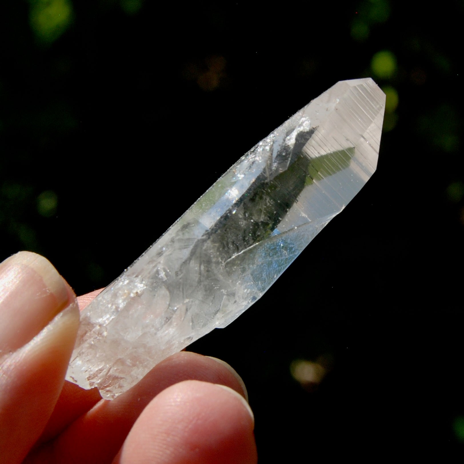 Lemurian Isis Face Crystal - 2.25" 16g Optical Quartz Pocket Crystal, Colombia A6