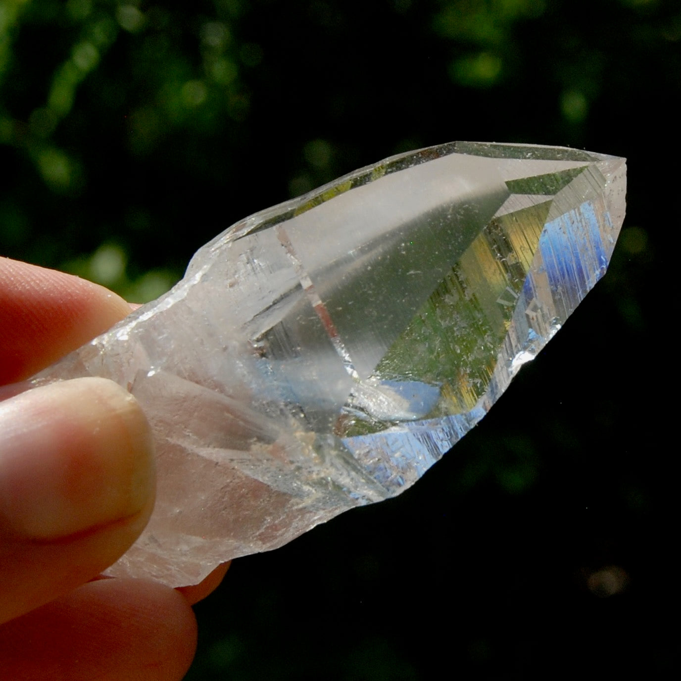 Lemurian Channeler Crystal - 2.5" 44g Trigonic Record Keeper Optical Quartz, Colombia A8