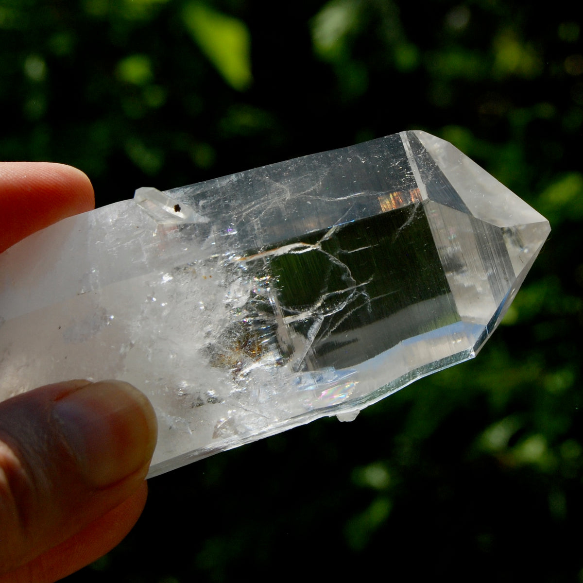 Yin Yang Blades of Light Lemurian Tabby Crystal, Powerful Optical Colombian Quartz