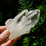 ET DT Lemurian Tantric Twin Crystal Cluster - 4.25" 252g Record Keeper Optical Quartz, Colombia