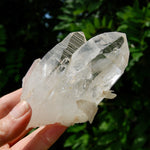 ET DT Lemurian Tantric Twin Crystal Cluster - 4.25" 252g Record Keeper Optical Quartz, Colombia