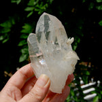 ET DT Lemurian Tantric Twin Crystal Cluster - 4.25" 252g Record Keeper Optical Quartz, Colombia