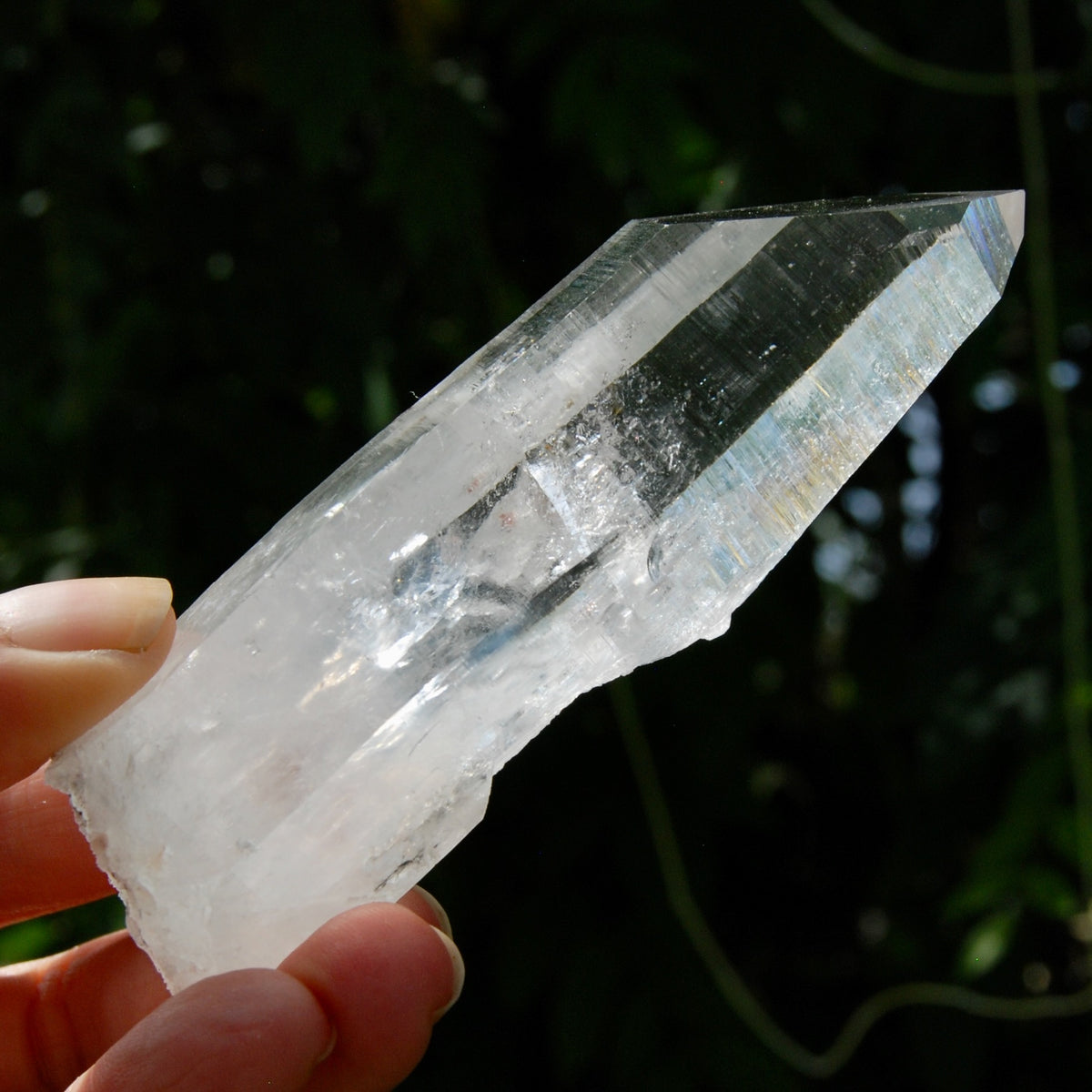 Colombian Blue Smoke Lemurian Crystal - 4in 123g ET Optical Quartz Channeler, Santander