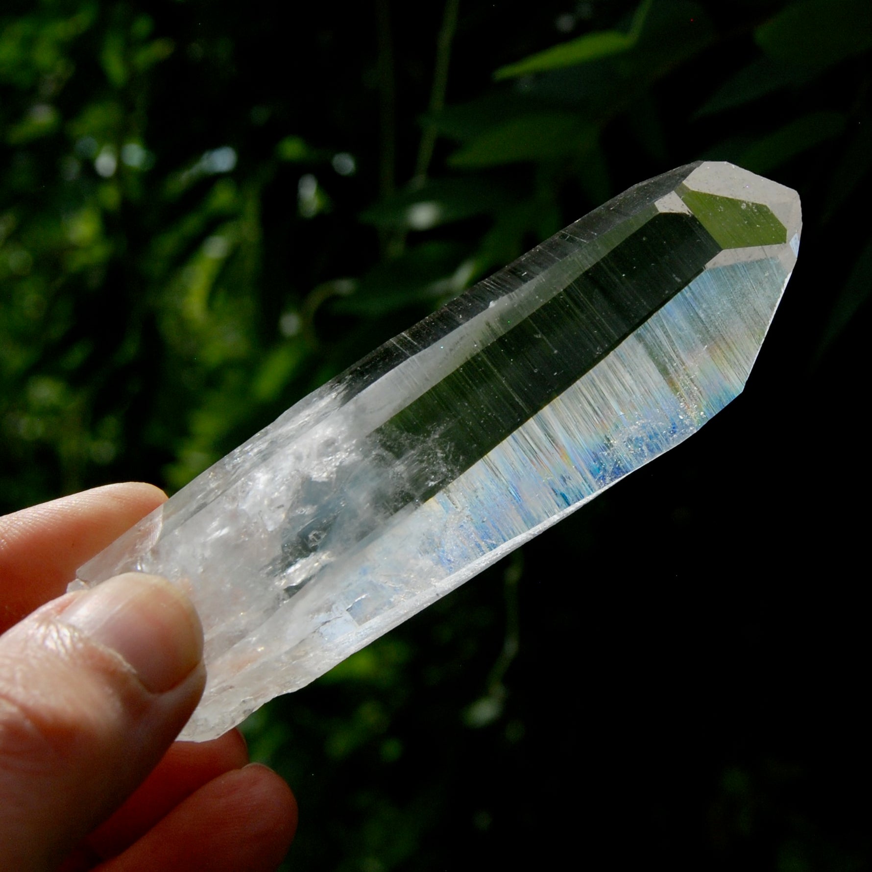 Colombian Blue Smoke Lemurian Crystal - 3.75in 92g Dow Channeler Optical Quartz, Santander
